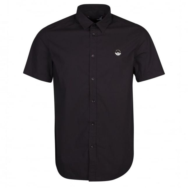 Mens Black Logo Badge Regular S/s Shirt