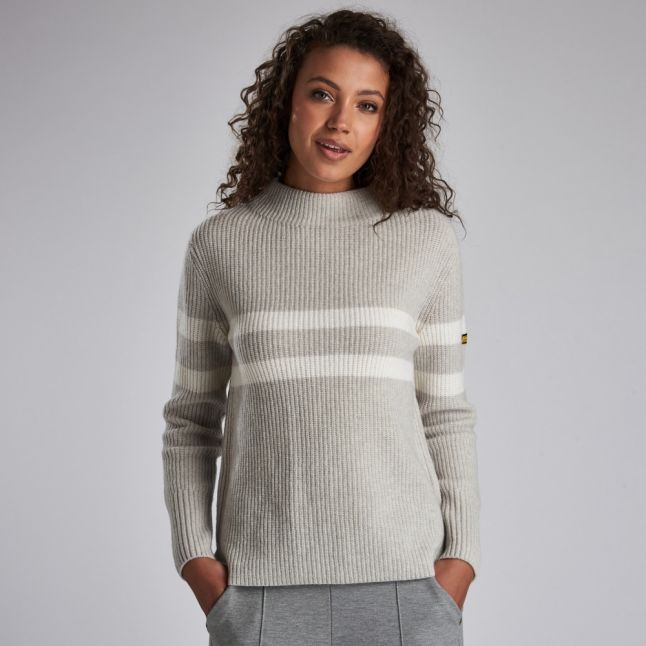 Womens Grey Quayle Stripe Knitted Jumper