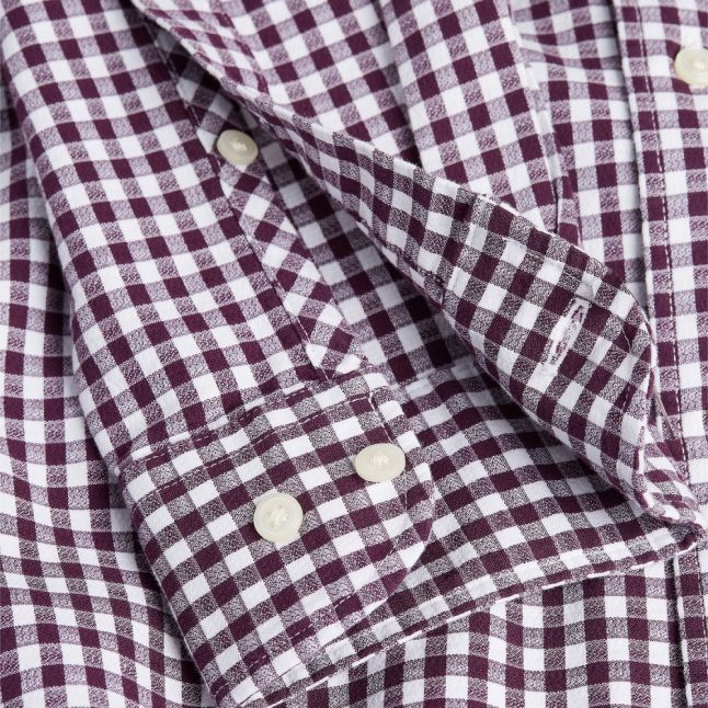 Mens Purple/White Classic Gingham L/s Shirt