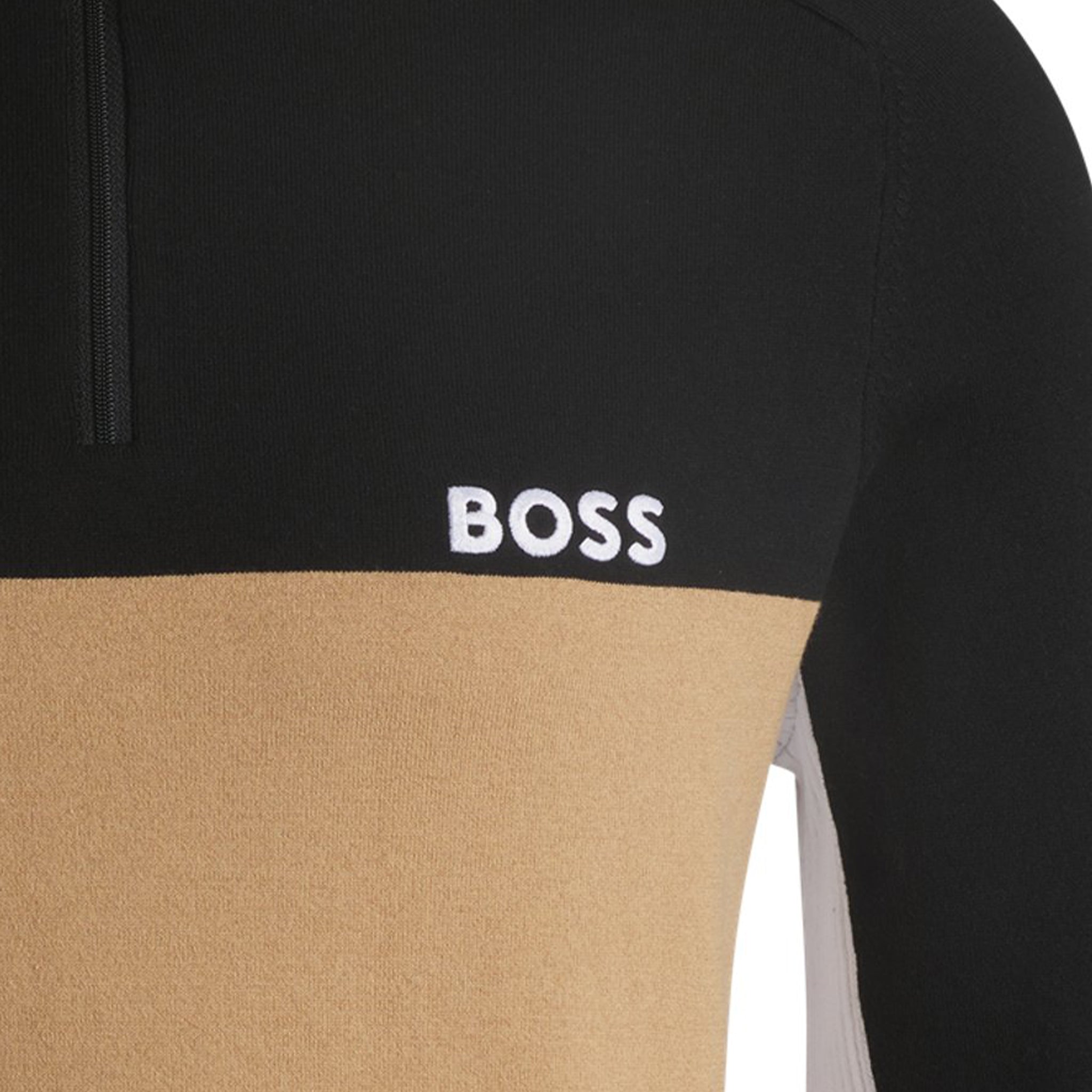 Mens BOSS Black K_Hydro-X_1 Half Zip Knit