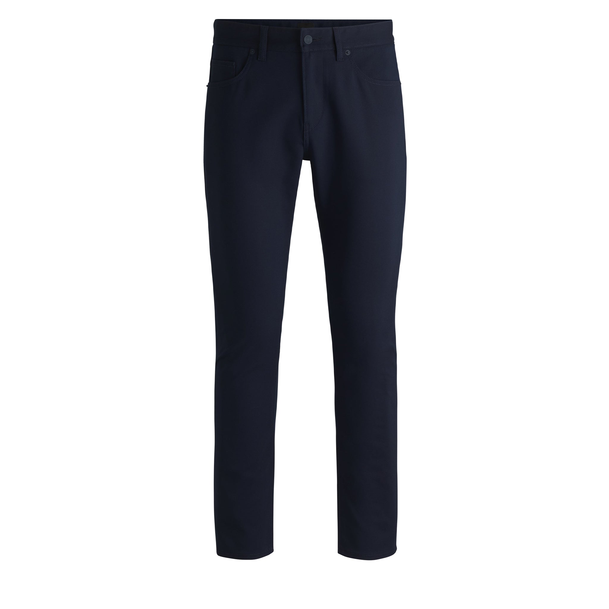 Mens BOSS Dark Blue P-Delaware5 Slim Trousers