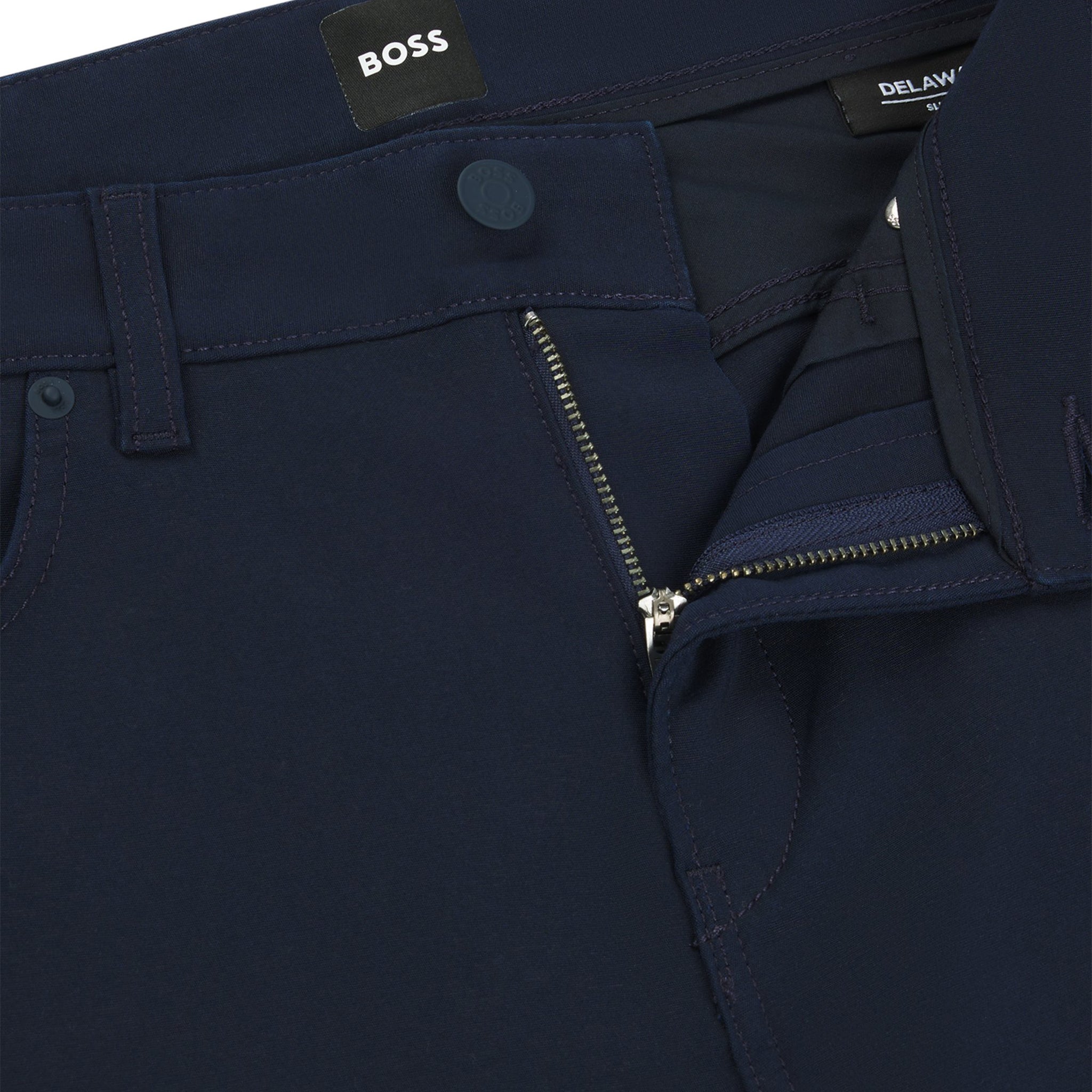 Mens BOSS Dark Blue P-Delaware5 Slim Trousers