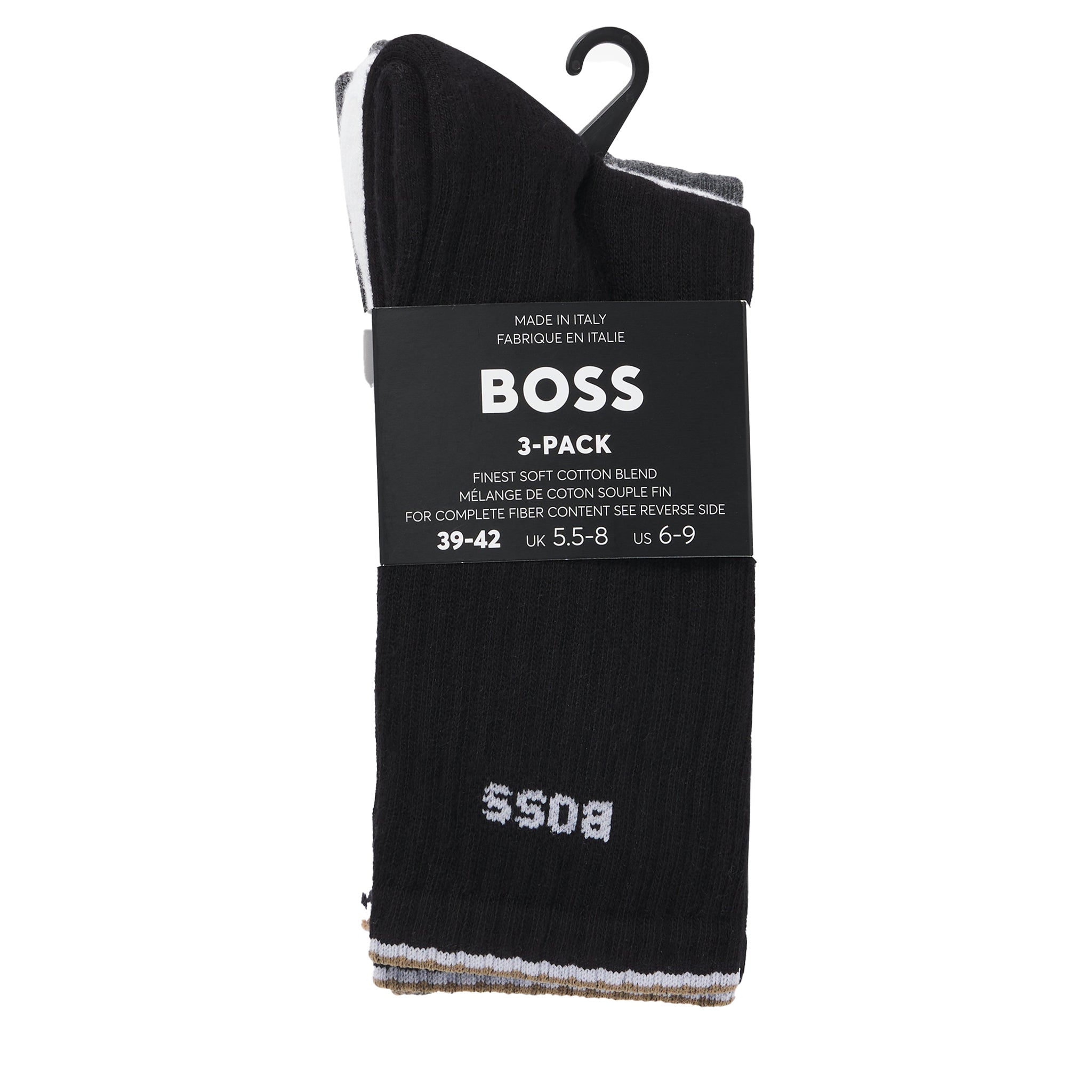 Mens BOSS Multi 3PK QS Rib Stripe Socks