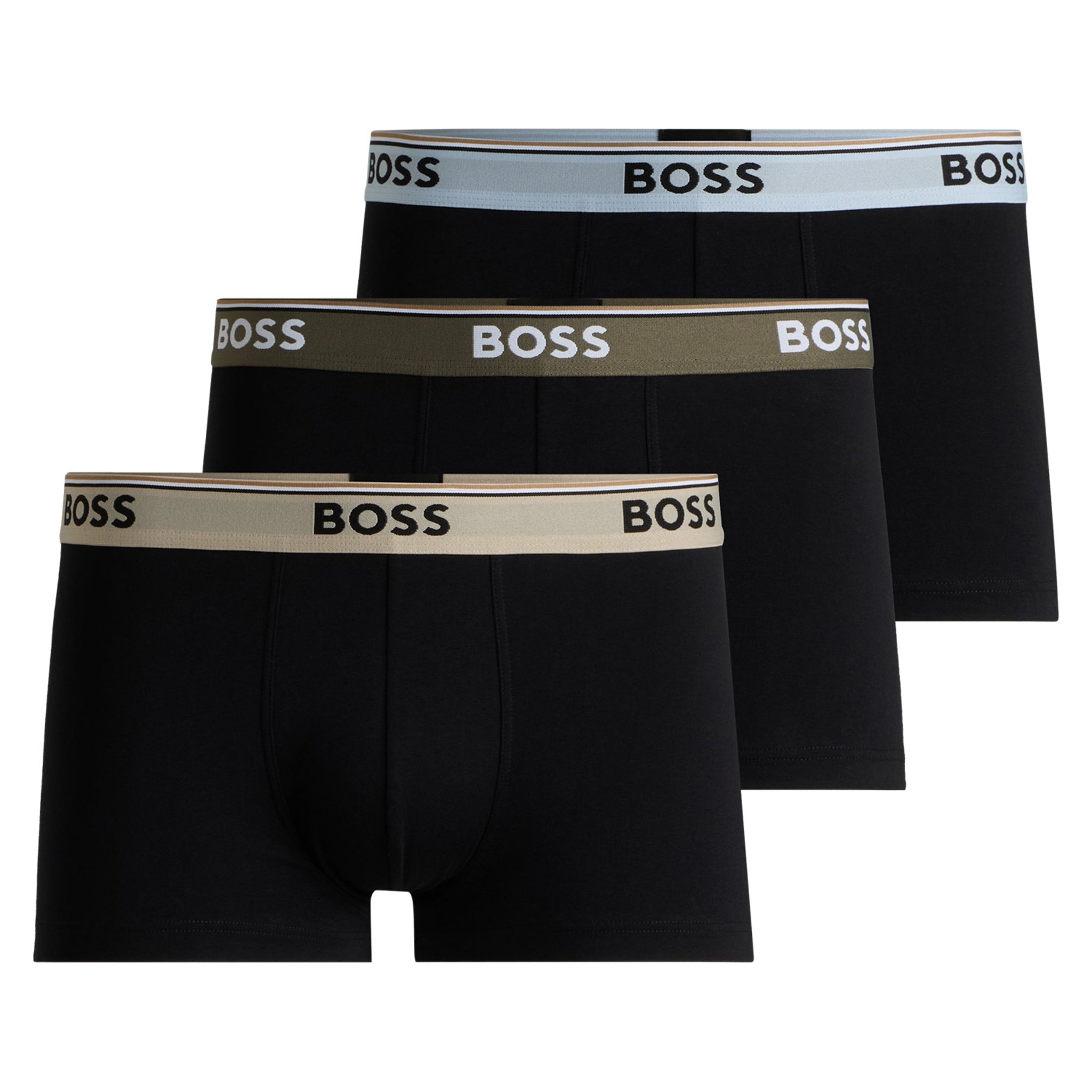 Mens BOSS Black Multi Power 3PK Trunks