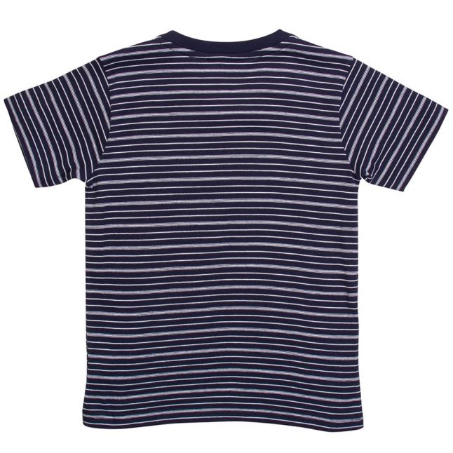 Boys 525 Navy Striped S/s Tee Shirt