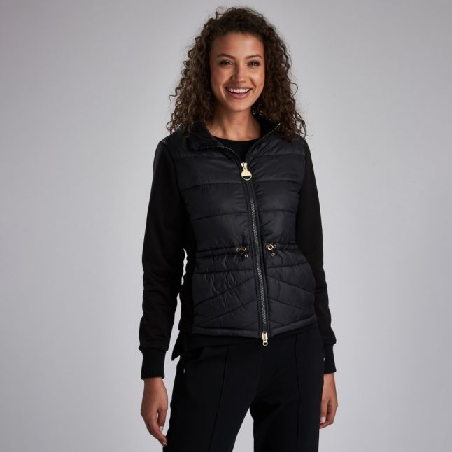 Womens Black Ventax Quilted Sweat Jacket