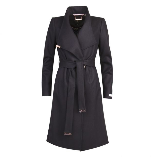 Womens Black Sandra Long Wool Coat