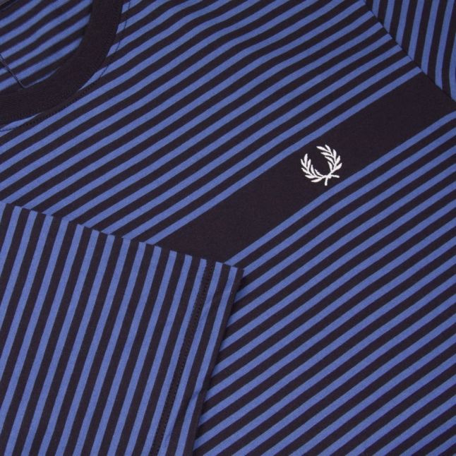 Mens Navy Fine Stripe S/s T Shirt