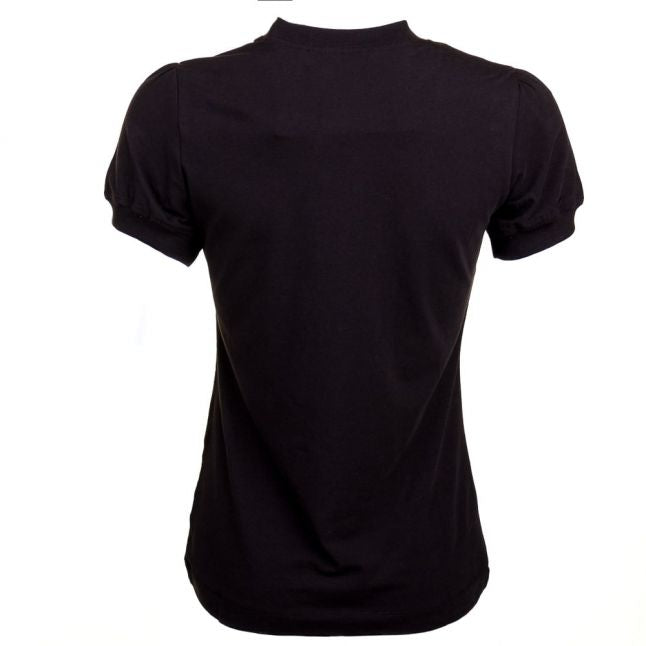 Women Black Diamante 100% S/s Tee Shirt