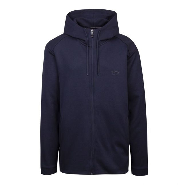 Athleisure Mens Navy Saggy Hooded Zip Through Sweat Top