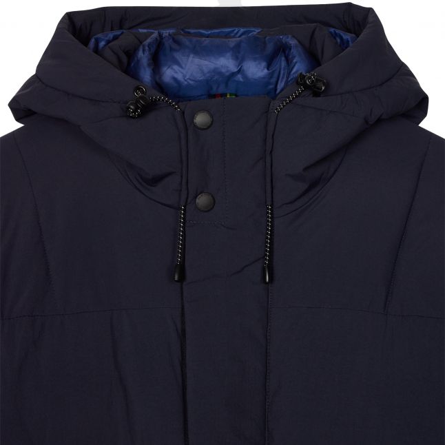 Mens Dark Navy Long Fibre Down Coat