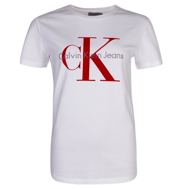 Womens Bright White & Red Tanya-44 S/s T Shirt