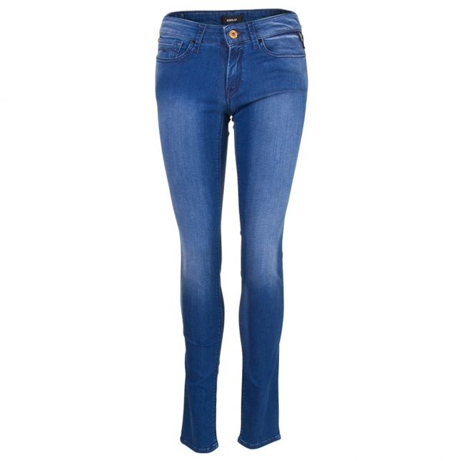 Womens Blue Mid Rise Luz Skinny Fit Jeans