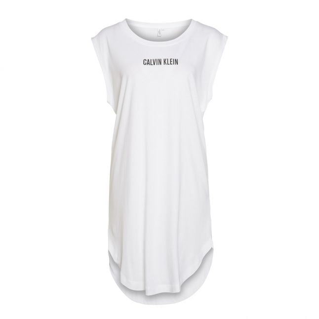 Womens Classic White Logo T Shirt Dress Cover Up