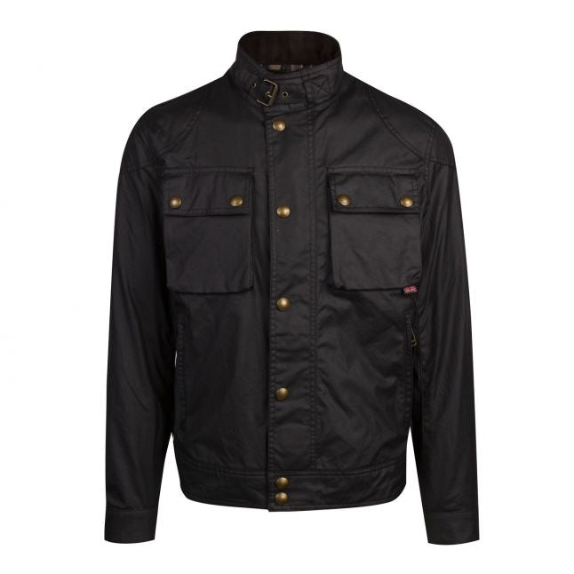 Mens Black Racemaster 6oz Belstaff Waxed Jacket