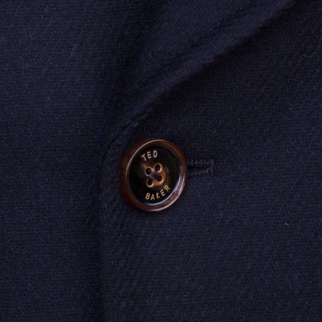 Mens Navy Biza Twill Wool Peacoat