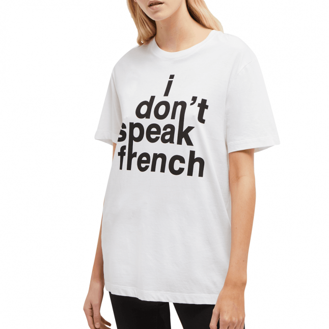 Womens White I Dont Speak French S/s T Shirt