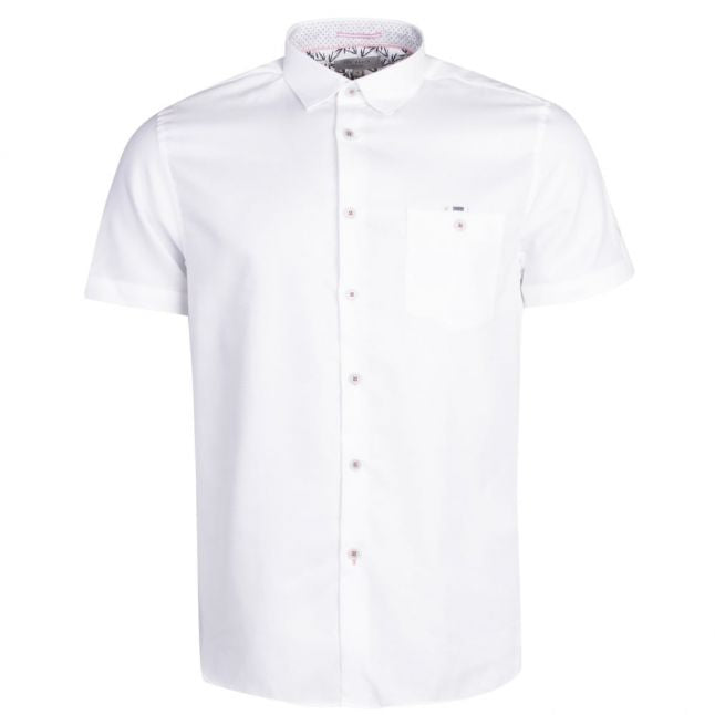 Mens White Mowntay Waffle S/s Shirt