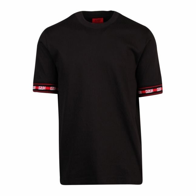 Mens Black Derra Tape Trim S/s T Shirt