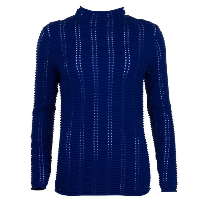 Womens Blue Depths Mozart Ladder Knits L/s Top