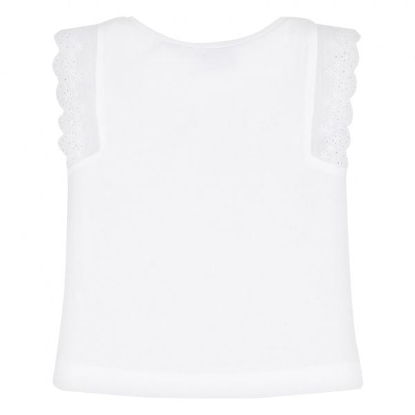 Girls White Enjoy Daisy Tank Top