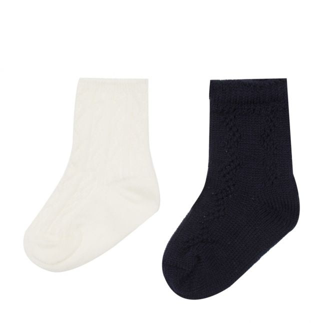 Baby Navy 2 Pack Knitted Socks