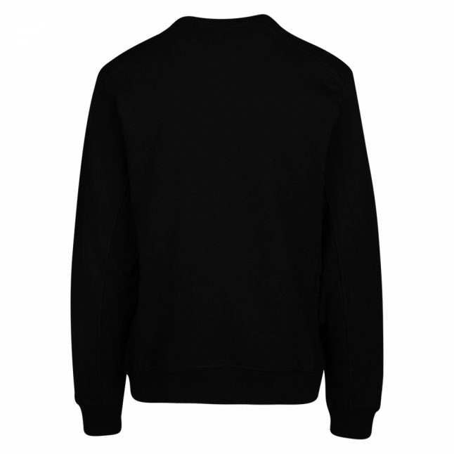 Mens Black Logo Rose Regular Fit Sweat Top