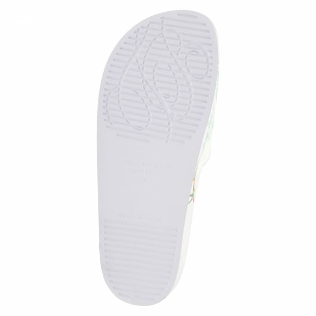 Womens White Fortune Avelini Printed Slides