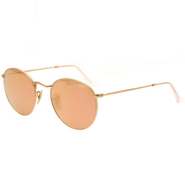 Gold Mirror RB3447 Round Metal Sunglasses