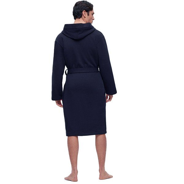 Mens Dark Blue French Terry Robe