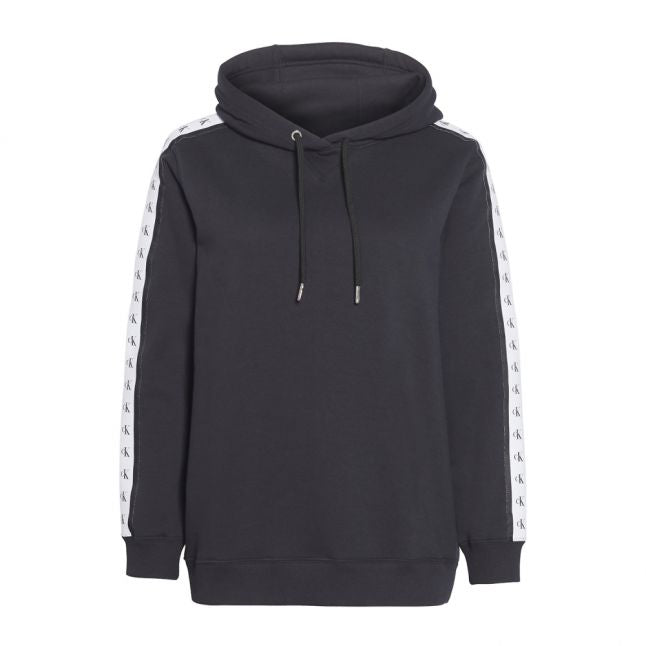 Womens CK Black Monogram Tape Hoodie