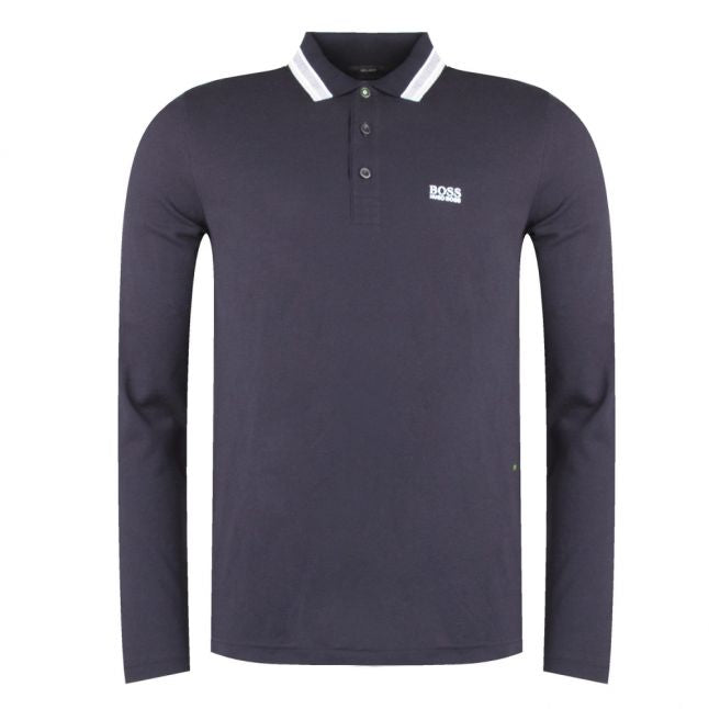 Athleisure Mens Black Pilsy Tipped L/s Polo Shirt