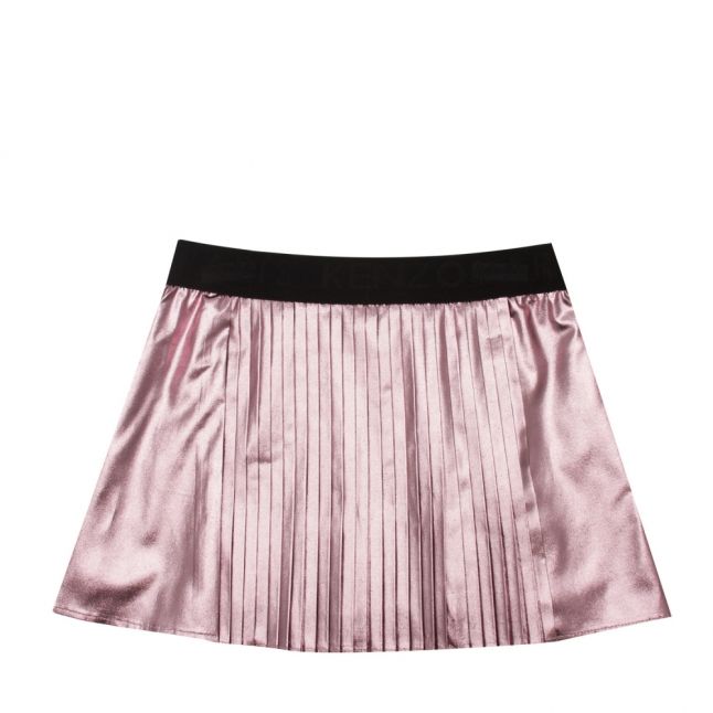 Junior Metallic Pink Gwenn Pleated Skirt