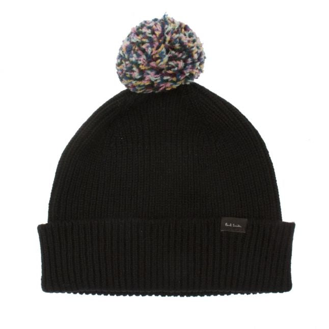 Black Colour Pom Beanie Hat