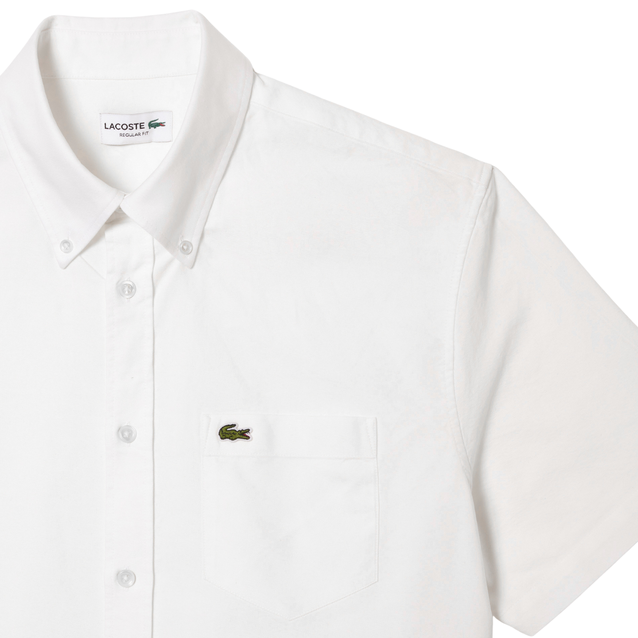 Mens Lacoste White Oxford Casual S/s Shirt