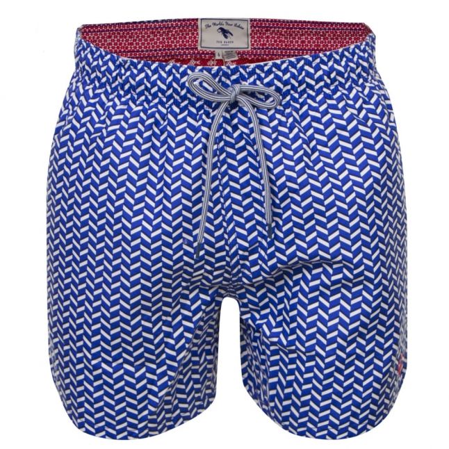 Mens Blue Caven Geo Swim Shorts