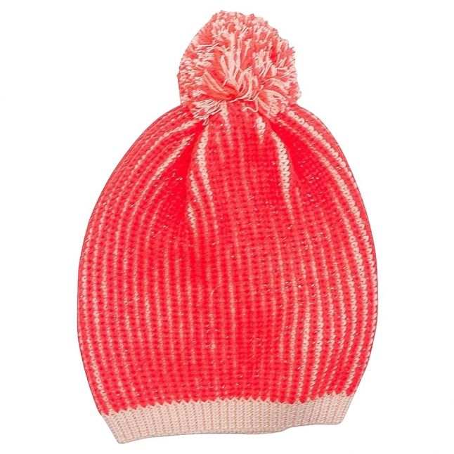 Girls Fuchsia Knitted Pom Pom Hat