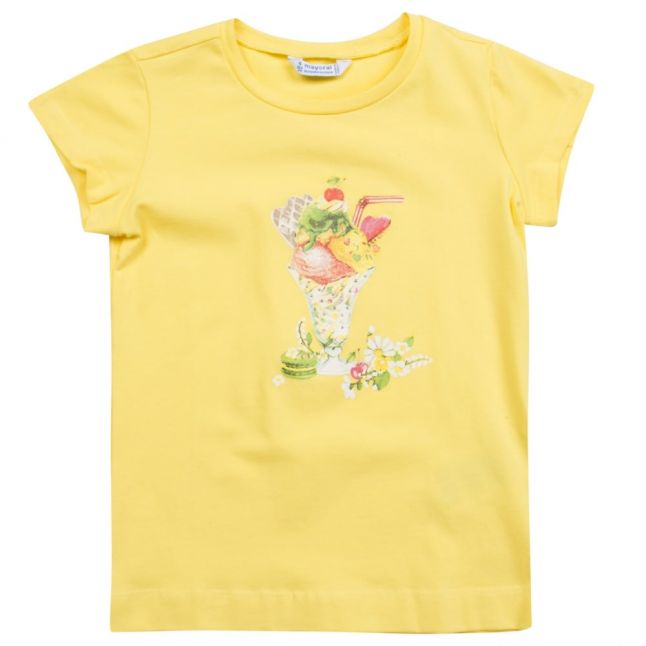 Girls Yellow Ice Cream Sundae S/s T Shirt