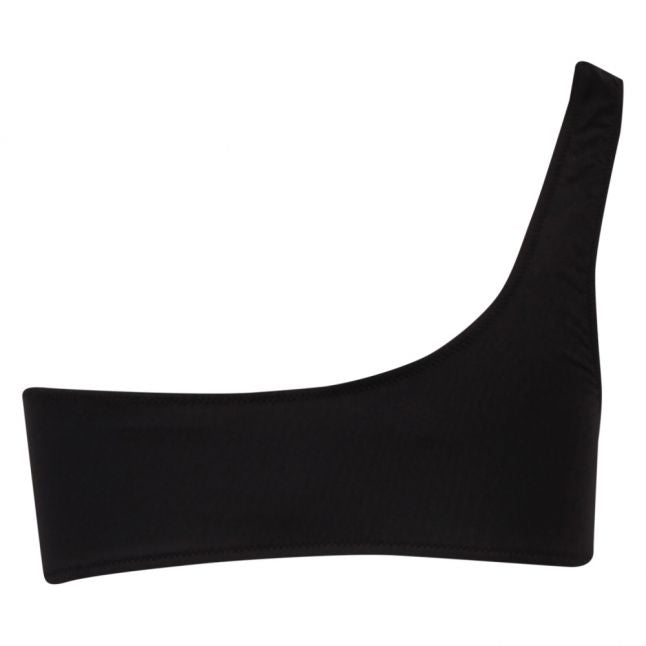 Womens Black One Shoulder Bandeau Top