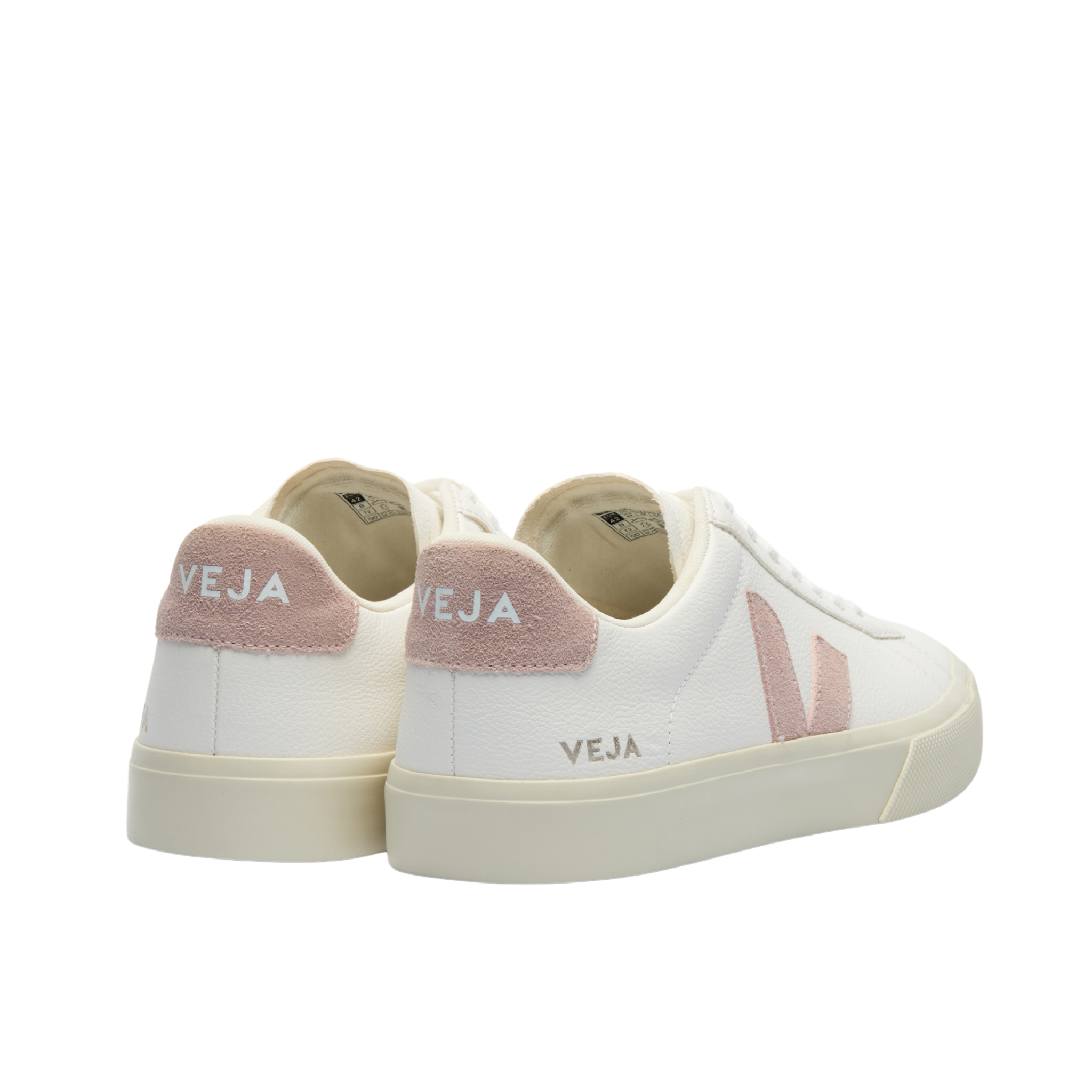 Womens VEJA Extra White/Babe Campo Trainers