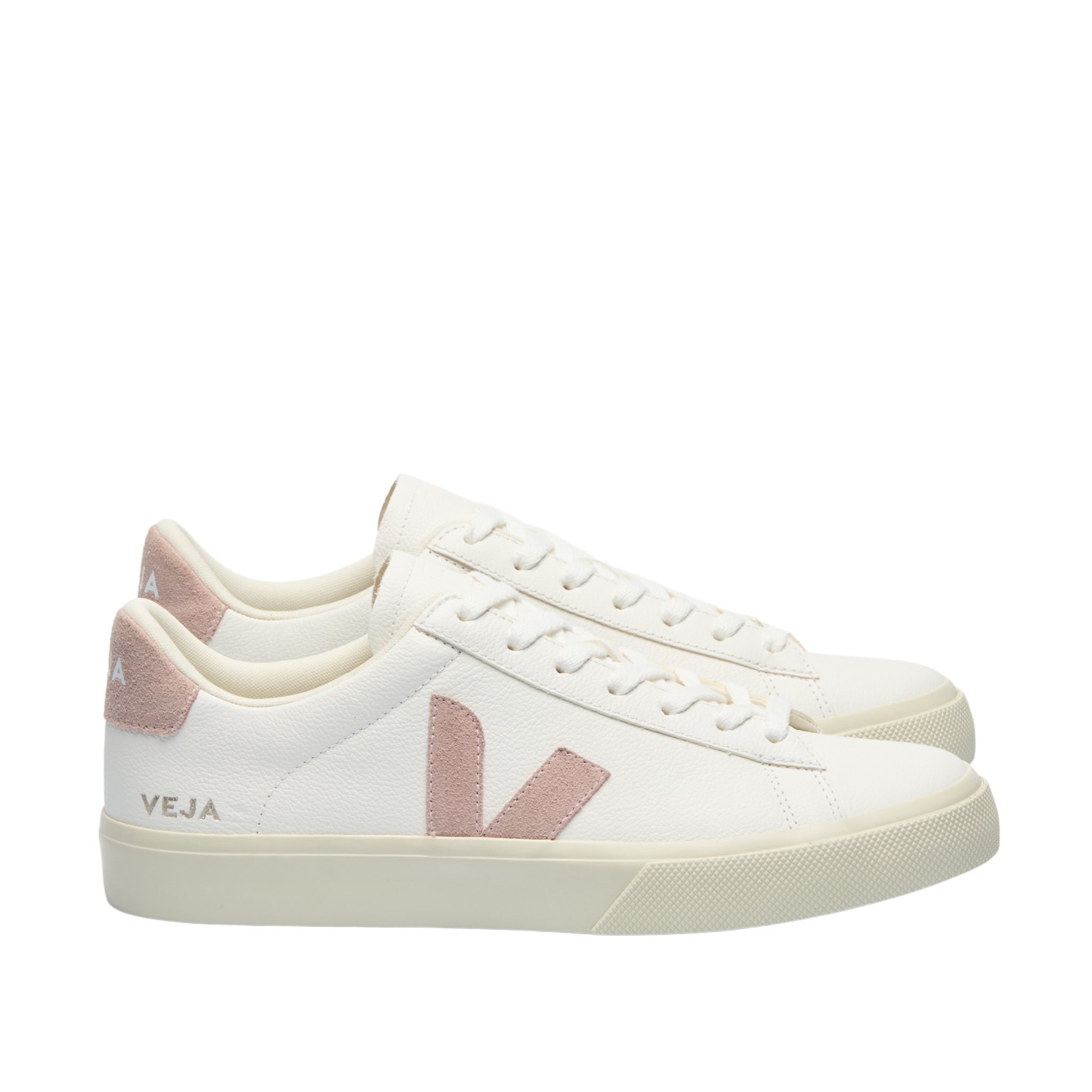 Womens VEJA Extra White/Babe Campo Trainers