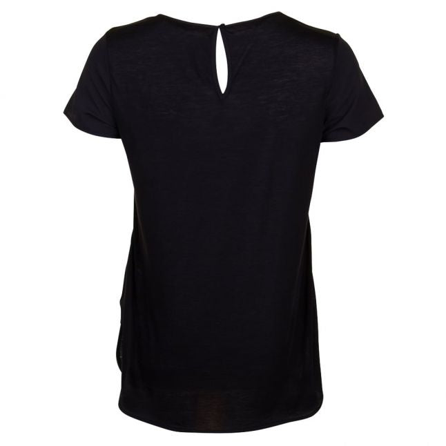 Womens Black Classic Crepe Pocket Top