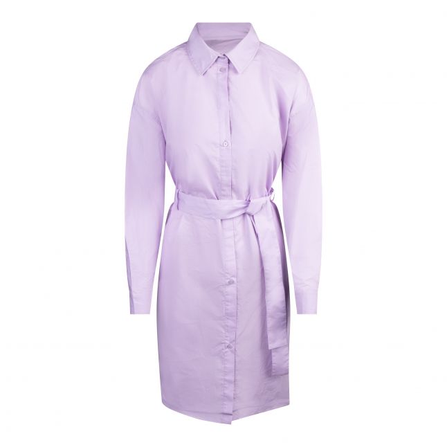 Womens Violet Sky Cotton Poplin Shirt Dress