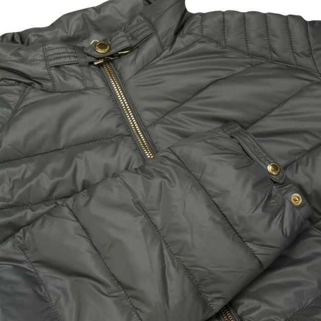 Womens Light Khaki Triple Quilted Jacket