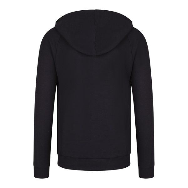 Mens Black Texture Hooded Zip Sweat