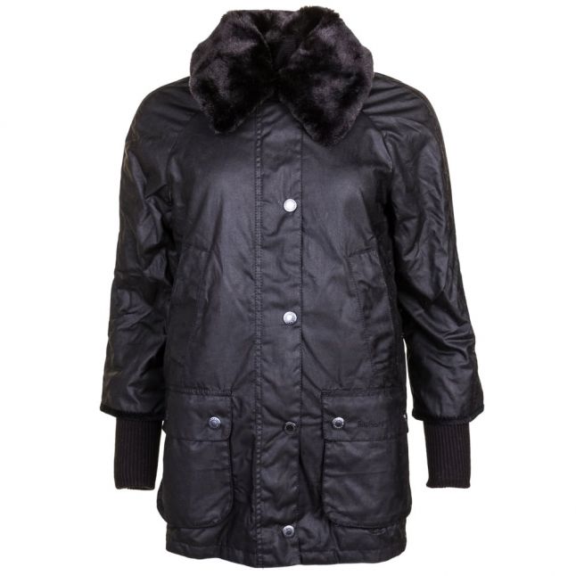 Heritage Womens Black Snow Bedale Waxed Jacket