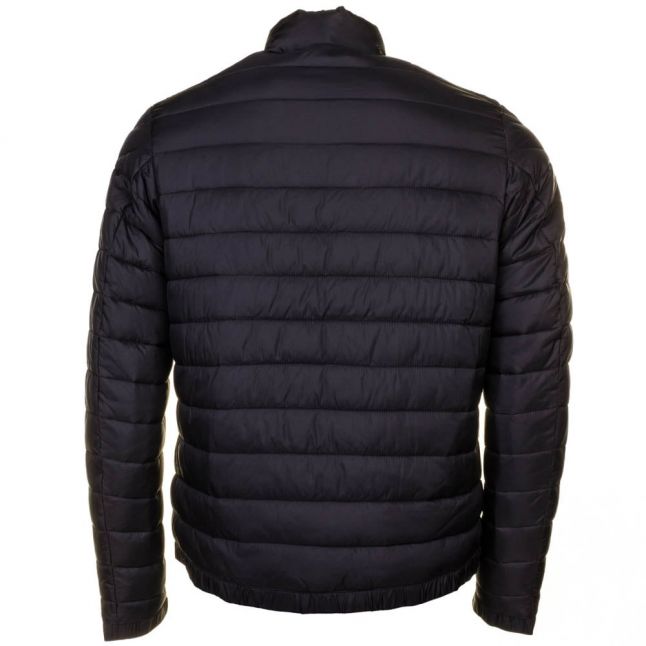 Mens Black Chain Baffle Quilted Jacket