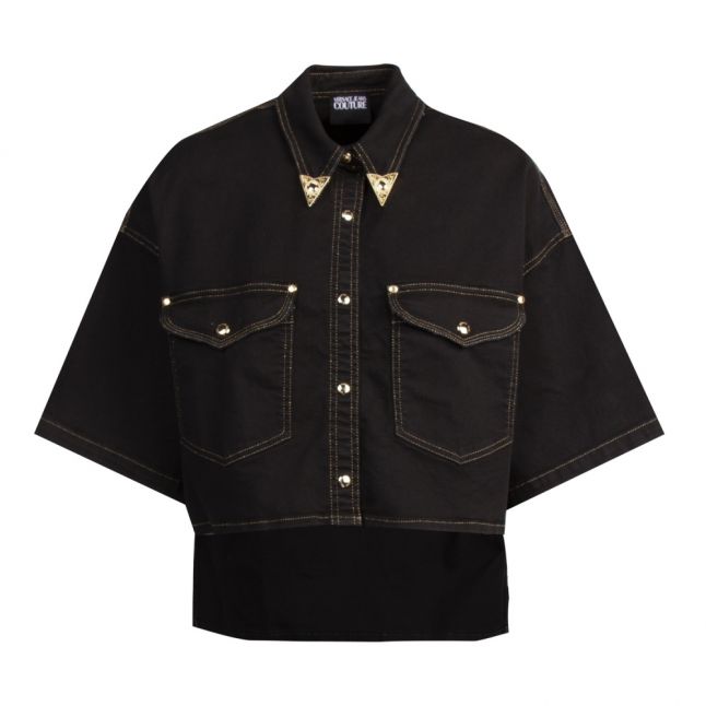 Womens Black Western Short Shirt