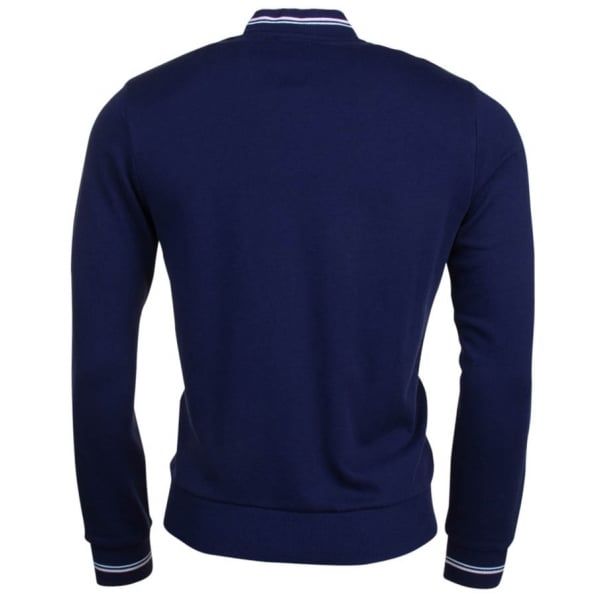 Mens Carbon Blue Bomber Neck Sweat Jacket