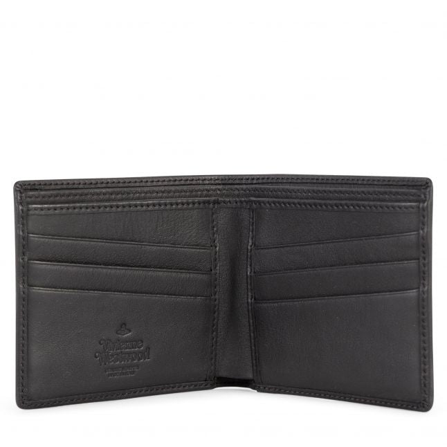 Mens Vivienne Westwood Black Injected Orb Leather Wallet